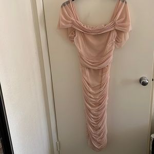 Size 10 missguided pink, chiffon, tight ruffle dress